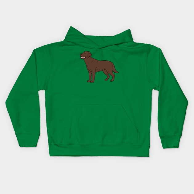 Chocolate Labrador Retriever Kids Hoodie by rmcbuckeye